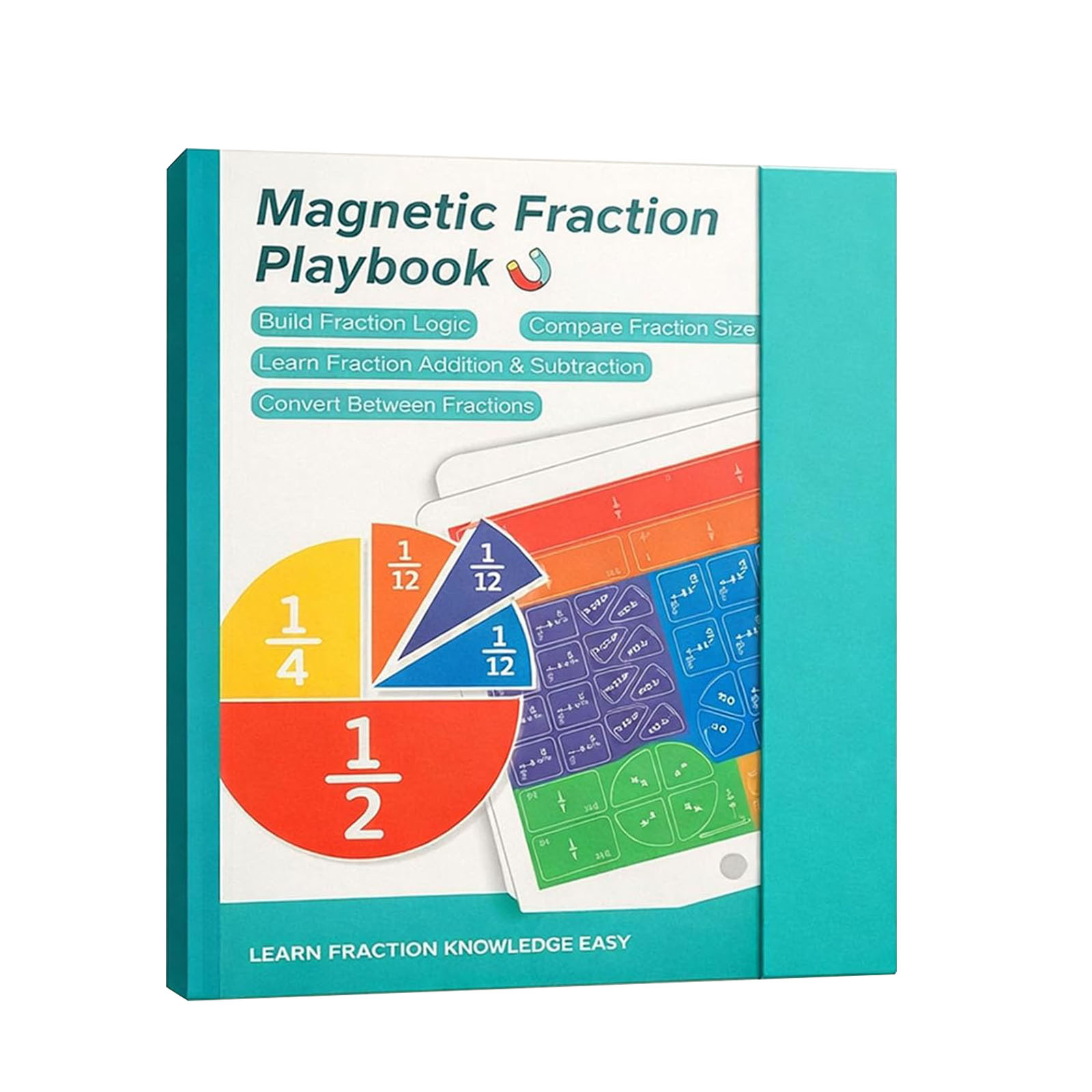 Math Manipulative Set - Reusable Magnetic Fraction Playbook Hands-On Fractions