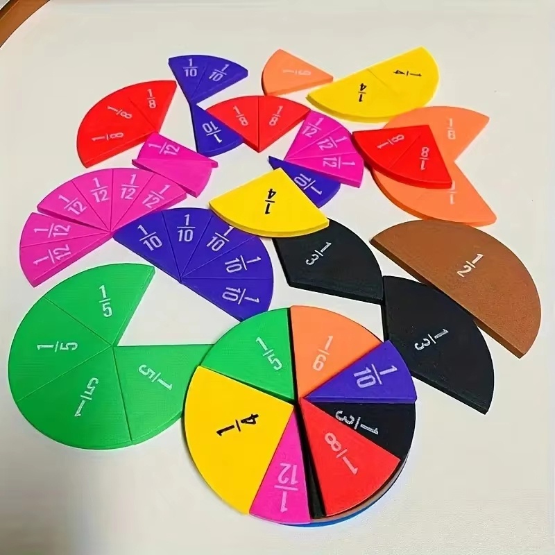 Math Manipulative Set - Early Math Development Tool Interactive Fraction