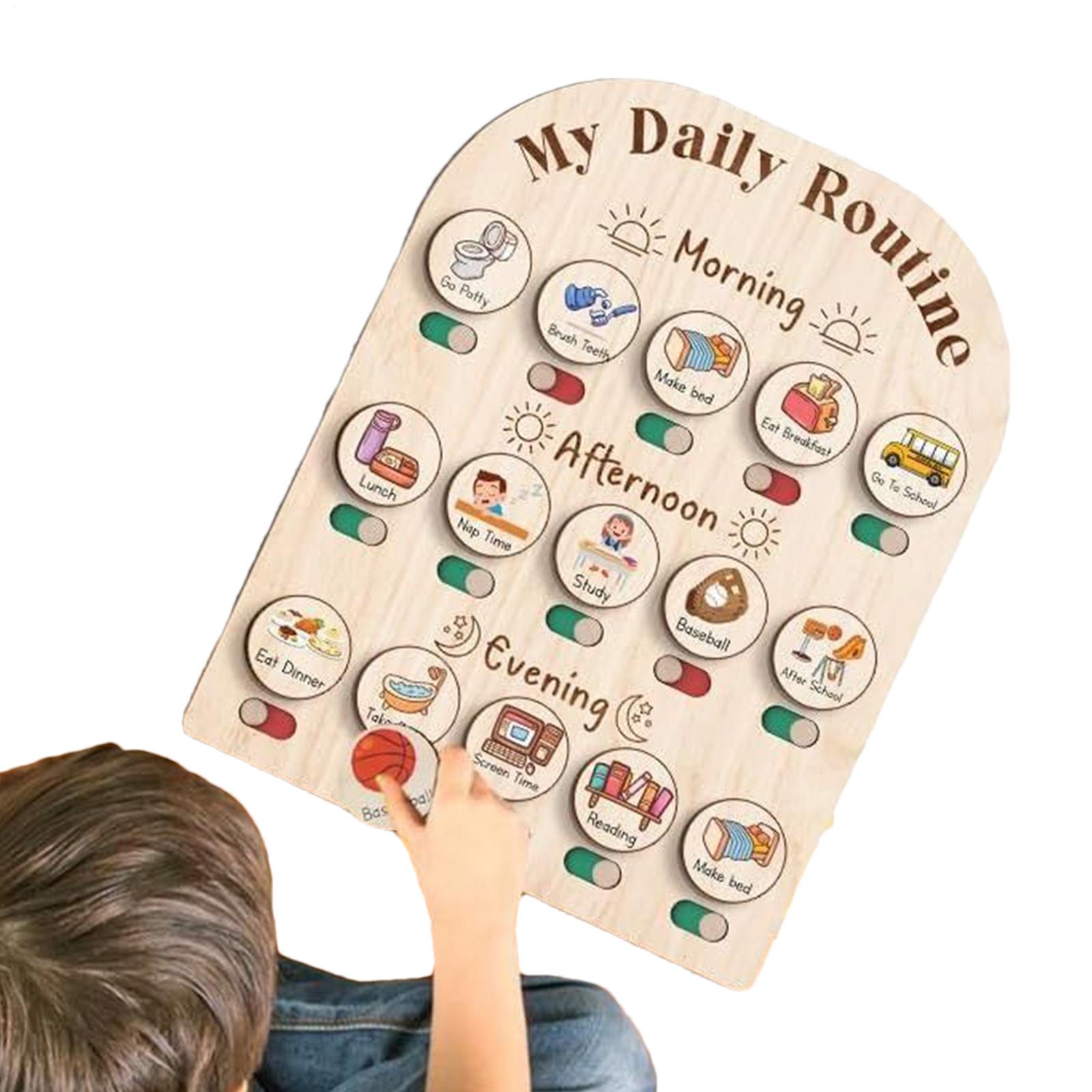 Toddler Routine Chart Wooden V - đánh giá và giá Kids Education Planner