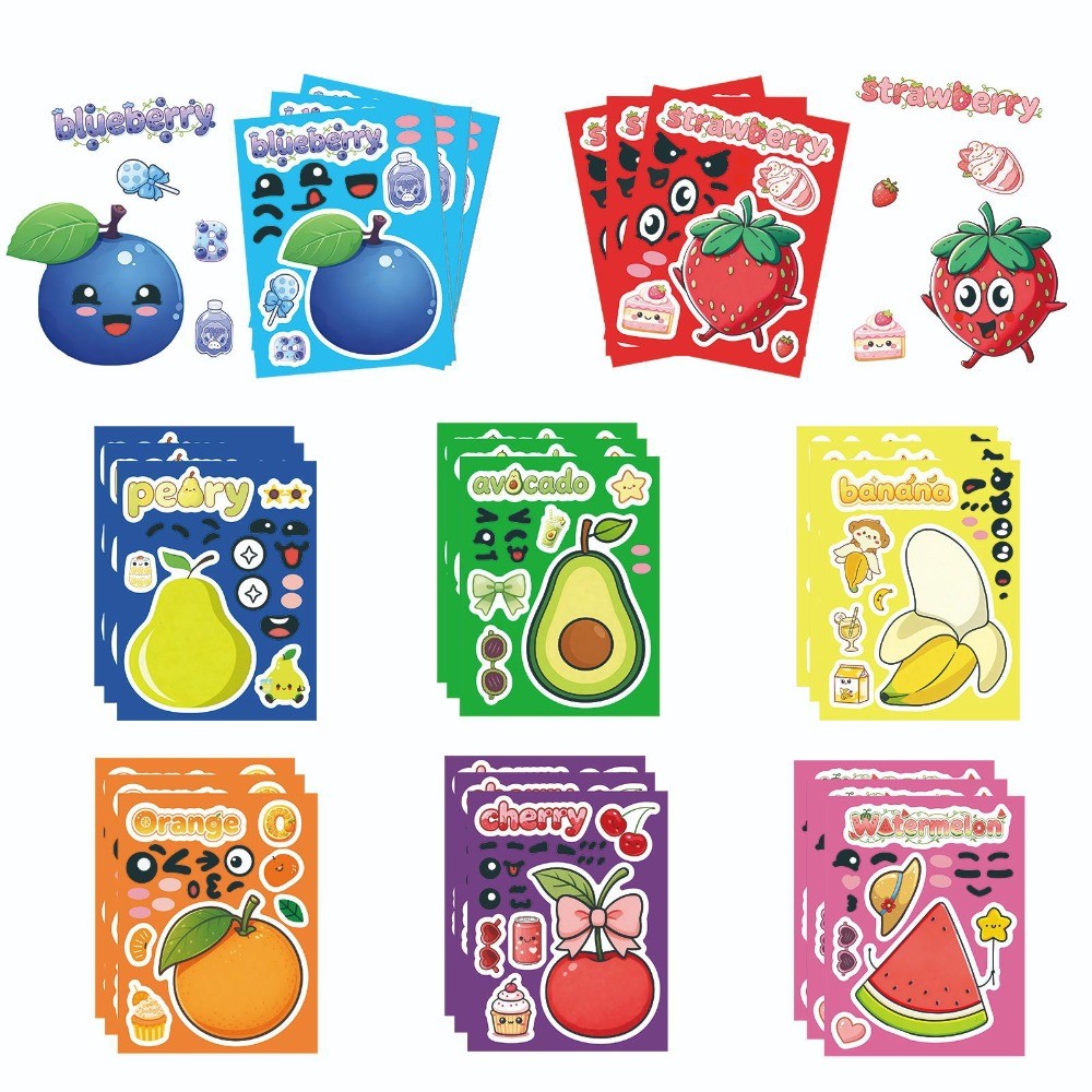 8 Sheets Make Face Cute Cartoo - đánh giá và giá Kids Education Store