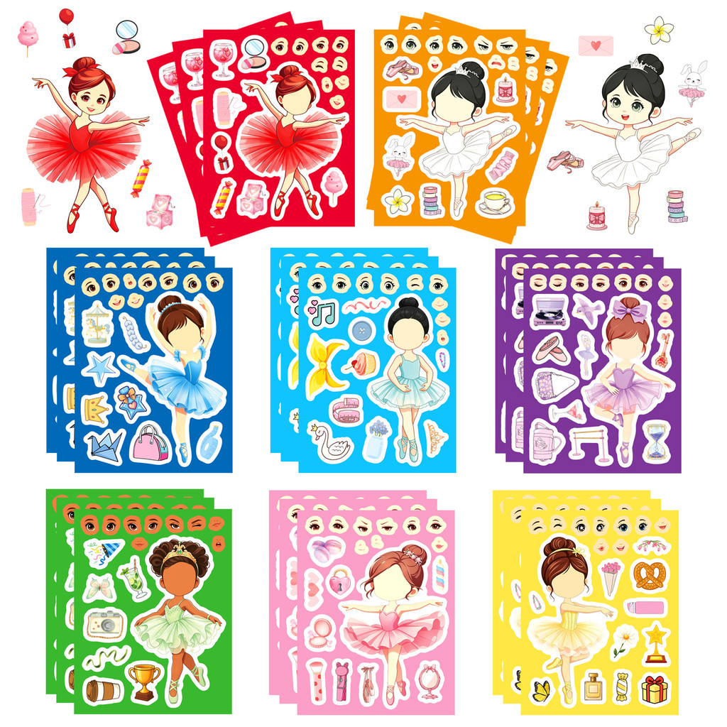 8Sheets Ballet Girl Make Face  - đánh giá và giá Kids Education Store